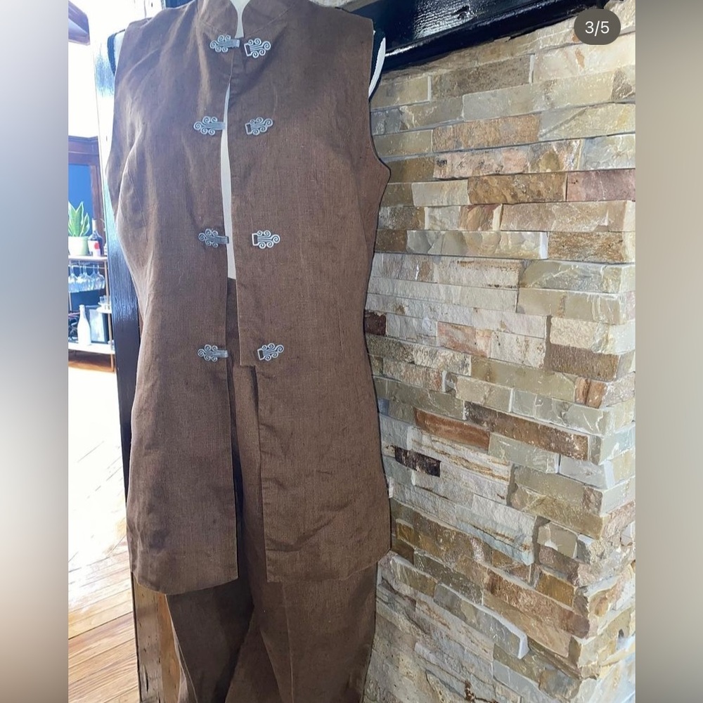 2 piece brown pants set size 12